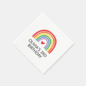 Regenboog verjaardagsfeest servetten (Hoek)