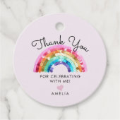 Regenboog Verjaardagsfeestje Bedankjes Labels (Voorkant)