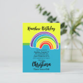 Regenboog Verjaardagsfeestje Briefkaart (Staand voorkant)