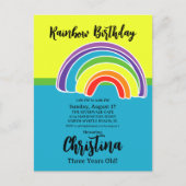Regenboog Verjaardagsfeestje Briefkaart (Voorkant)