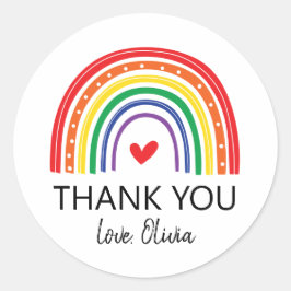 Regenboog Verjaardagsfeestje Dank u Favor Sticker