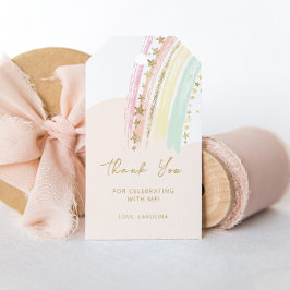 Regenboog Verjaardagsfeestje in de Wolken Cadeaulabel