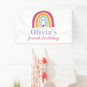 Regenboog verjaardagsfeestje spandoek (Insitu)