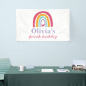 Regenboog verjaardagsfeestje spandoek (Beurs)