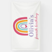 Regenboog verjaardagsfeestje spandoek (Verticaal)