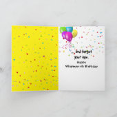 Regenboog verjaardagstaart en kaarsen kaart (Binnen)