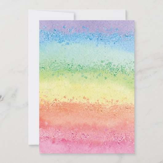 Regenboog Verjaardagstaart Uitnodigen, Regenboog 1 Kaart (Achterkant)