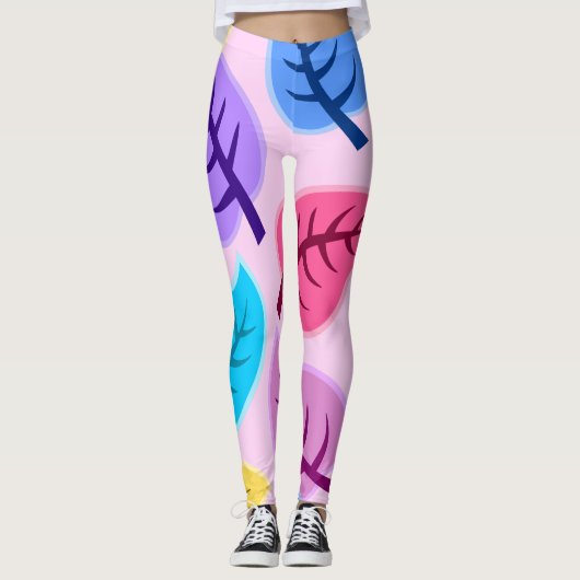 Regenboog verlaat leggings (Voorkant)