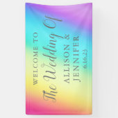  regenboog vervagen Aangepast huwelijk welkom Spandoek (Verticaal)