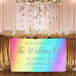  regenboog vervagen Aangepast huwelijk welkom Spandoek