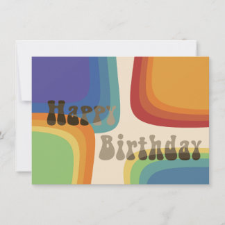 Regenboog vierkant 70s kaart