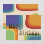 Regenboog vierkante 70s kaart (Voorkant / Achterkant)