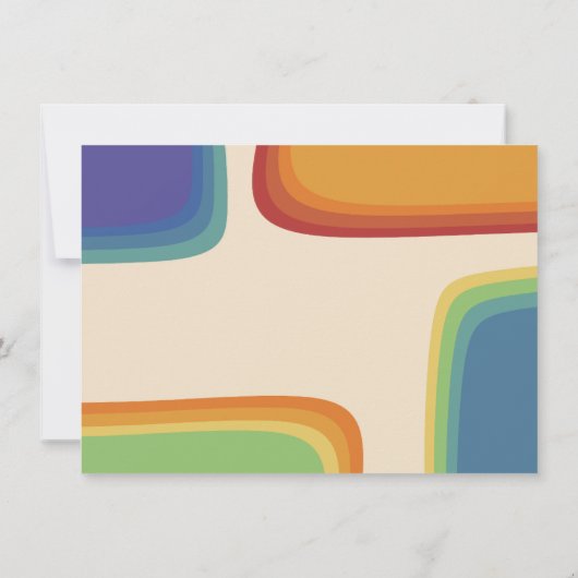 Regenboog vierkante 70s kaart (Achterkant)