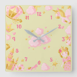 Regenboog  vierkante klok