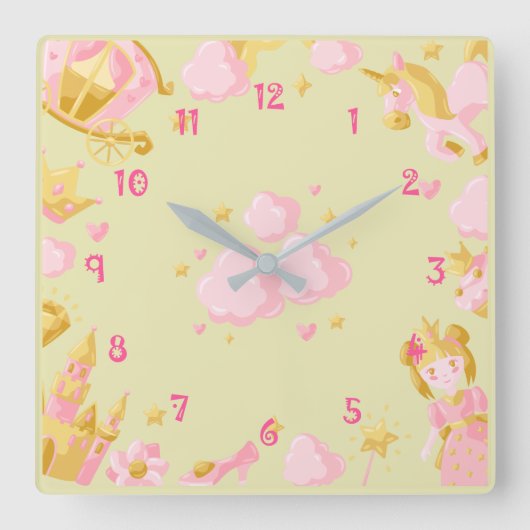 Regenboog  vierkante klok (Voorkant)