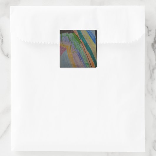 Regenboog Vierkante Sticker (Tas)