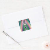 Regenboog Vierkante Sticker (Envelop)