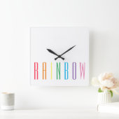 REGENBOOG Vierkante Wandklok (Huis)