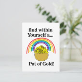 Regenboog vind in jezelf een pot goud briefkaart (Staand voorkant)