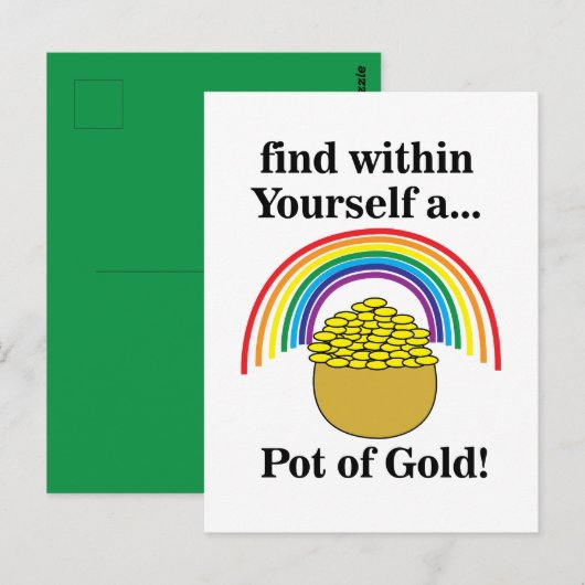 Regenboog vind in jezelf een pot goud briefkaart (Voorkant / Achterkant)