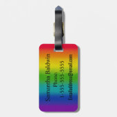 Regenboog Vind vreugde in de reis bagage label (Achterkant verticaal)