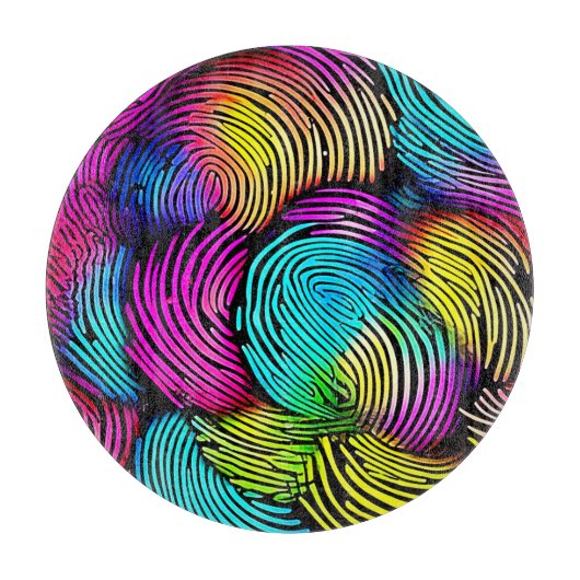 Regenboog Vingerafdruk Dromen Snijplank (Voorkant)