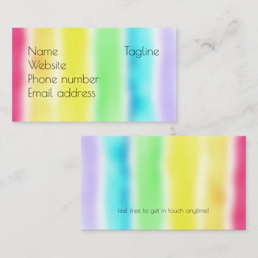 Regenboog Visitekaartje (Voorkant / Achterkant)