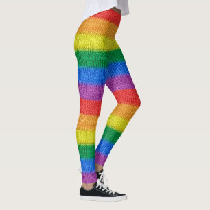 Regenboog vlag breien Strepen naadloos patroon Leggings