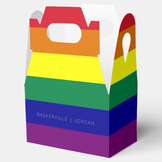 Regenboog Vlag Bruiloft Bedankdoosjes (Geopend)