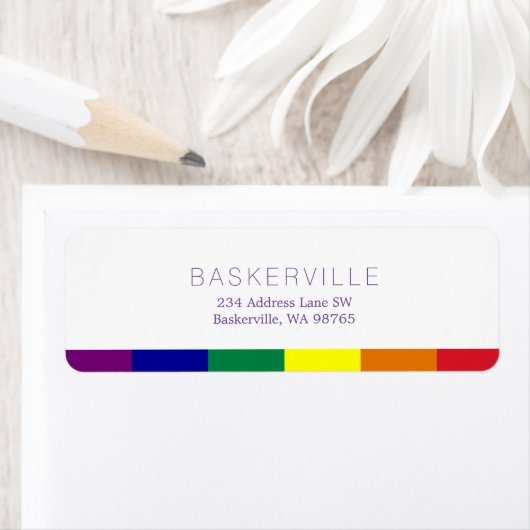 Regenboog Vlag Bruiloft Etiket (Insitu)