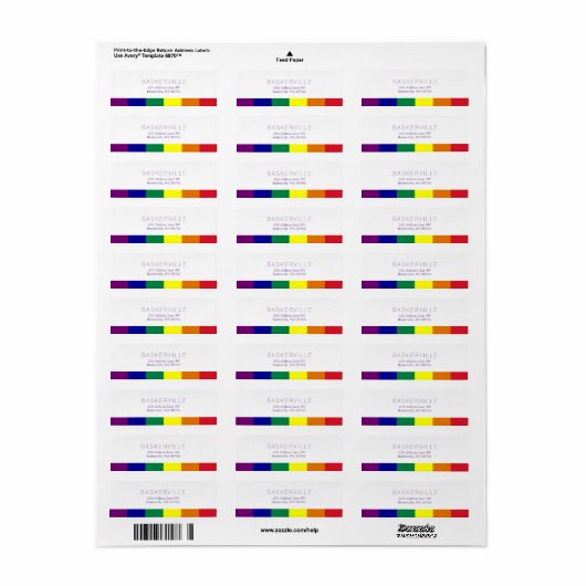 Regenboog Vlag Bruiloft Etiket (Full Sheet)