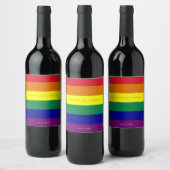 Regenboog Vlag Bruiloft Wijn Etiket (Flessen)