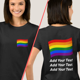 Regenboog Vlag Gay Pride Vlag 2 kanten Print LGBTQ T-shirt