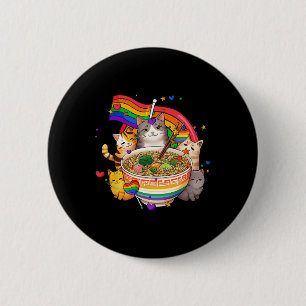 Regenboog Vlag Katten Ramen Anime Gay Pride Maand  Ronde Button 5,7 Cm