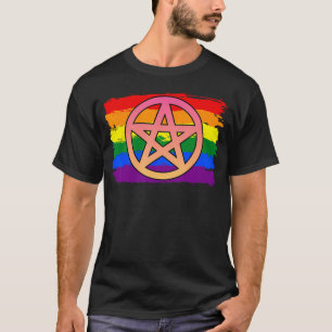 Regenboog Vlag Pentakel Goth Lgbtq Gay Pride Penta T-shirt