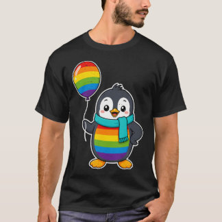 Regenboog Vlag Pinguïn Lesbienne Geaard Regenboog  T-shirt