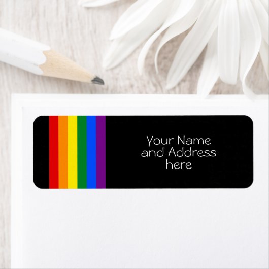 REGENBOOG VLAG - STREPEN - LGBT kleuren Etiket (Insitu)