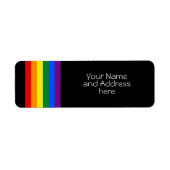 REGENBOOG VLAG - STREPEN - LGBT kleuren Etiket (Voorkant)