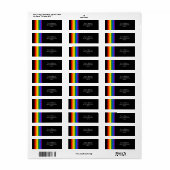 REGENBOOG VLAG - STREPEN - LGBT kleuren Etiket (Full Sheet)