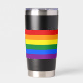 REGENBOOG VLAG - STREPEN - LGBT kleuren Geïsoleerde Drinkbeker (Voorkant)