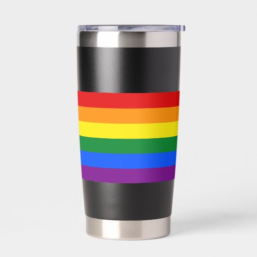 REGENBOOG VLAG - STREPEN - LGBT kleuren Geïsoleerde Drinkbeker (Links)