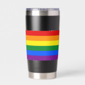 REGENBOOG VLAG - STREPEN - LGBT kleuren Geïsoleerde Drinkbeker (Achterkant)