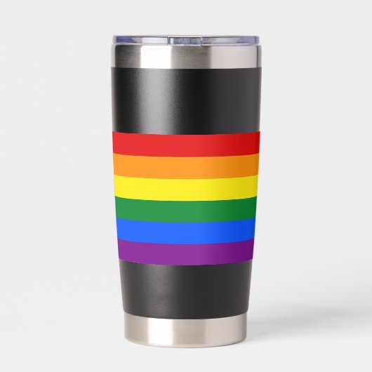 REGENBOOG VLAG - STREPEN - LGBT kleuren Geïsoleerde Drinkbeker (Achterkant)