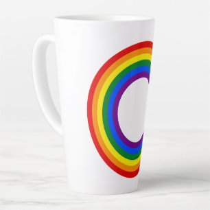 REGENBOOG VLAG - STREPEN - LGBT kleuren Ringen Latte Mok