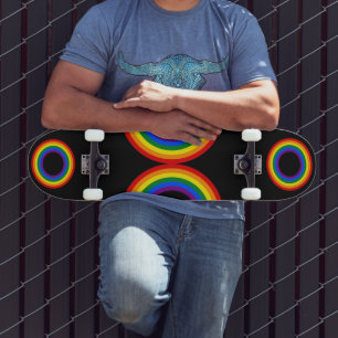REGENBOOG VLAG - STREPEN - LGBT kleuren Ringen Persoonlijk Skateboard
