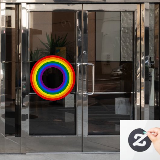 REGENBOOG VLAG - STREPEN - LGBT kleuren Ringen Raamsticker (Kantoordeur)