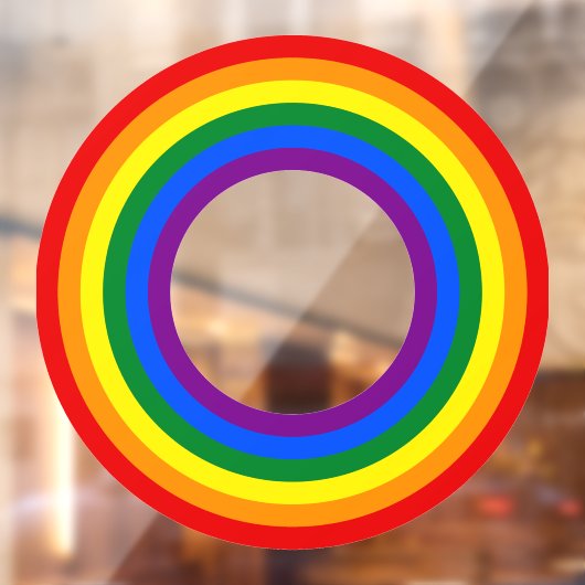 REGENBOOG VLAG - STREPEN - LGBT kleuren Ringen Raamsticker (Vel 2)