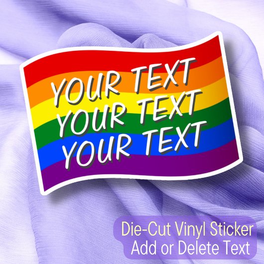 Regenboog Vlag Vliegende Gay Pride Aangepaste Teks Sticker