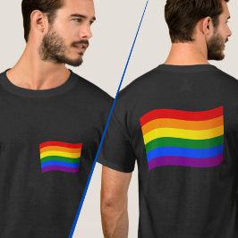 Regenboog Vlag Vliegende Gay Pride LGBTQ 2 Zijdruk T-shirt