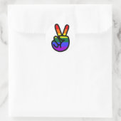 Regenboog Vlag Vrede Ronde Sticker (Tas)